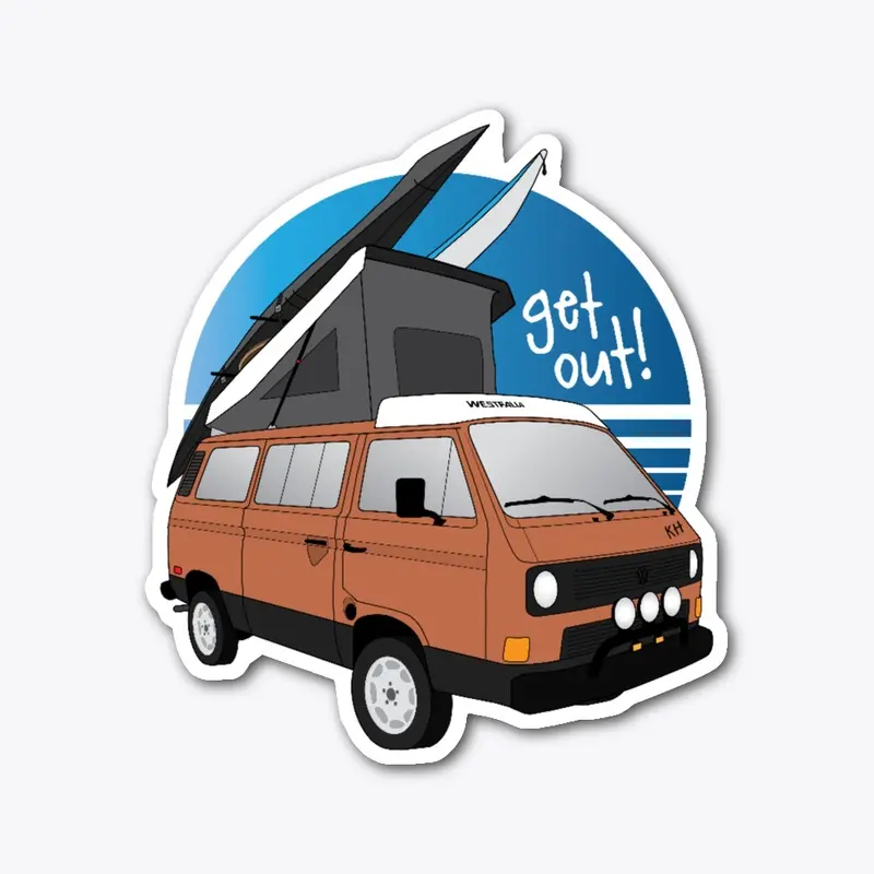 Kayak Hipster - Camper Van Sticker